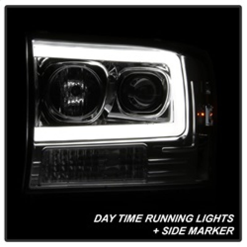 Load image into Gallery viewer, Spyder 99-04 Ford F-250 Super Duty Light Bar Projector Headlights - Chrome (PRO-YD-FF25099V2-LB-C)
