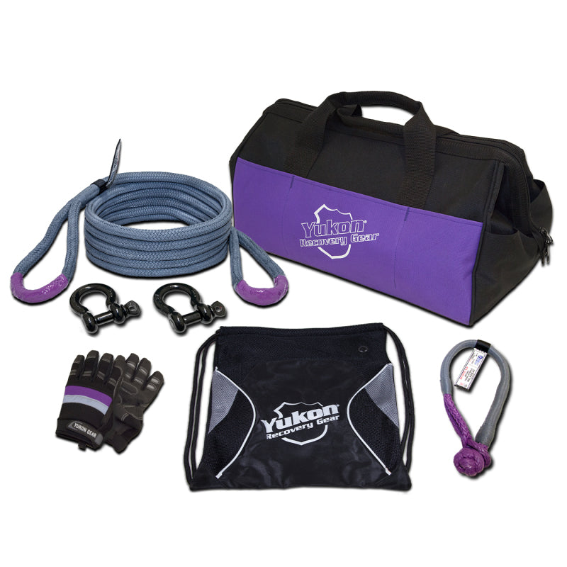 Load image into Gallery viewer, Yukon Gear Recovery Gear Kit w/ 3/4in. Kinetic Rope Tow Strap
