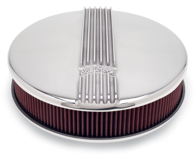 Load image into Gallery viewer, Edelbrock Air Cleaner Classic Series Round Aluminum Top Cloth Element 14In Dia X 3 9In Polished
