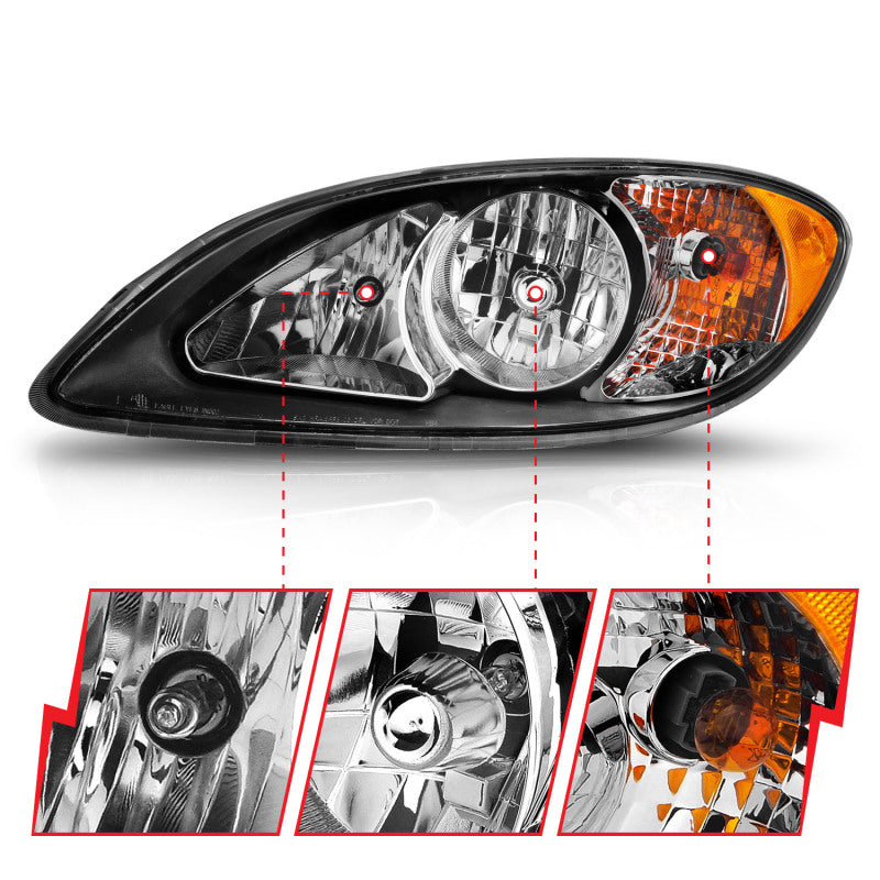 Load image into Gallery viewer, ANZO 2008-2016 International Prostar Crystal Headlights Black Housing (OE Replacement)
