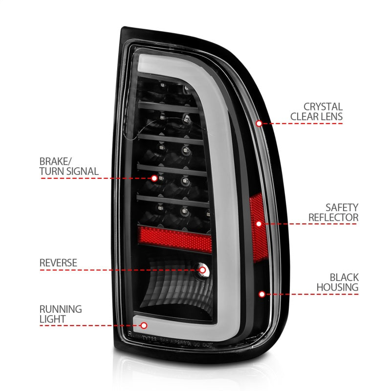 Load image into Gallery viewer, ANZO 00-06 Toyota Tundra LED Taillights w/ Light Bar Black Housing Clear Lens
