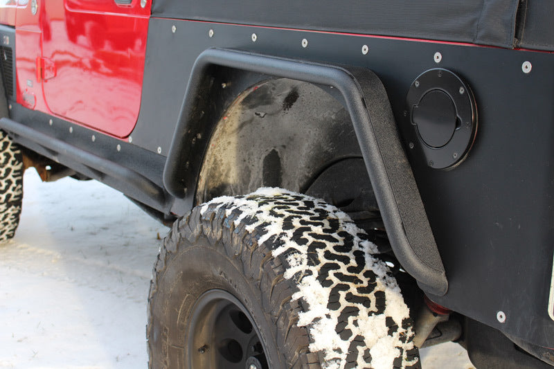 Load image into Gallery viewer, Fishbone Offroad 97-06 Jeep Wrangler TJ Steel Tube Fenders Rear 3In Flare - Blk Textured Powdercoat
