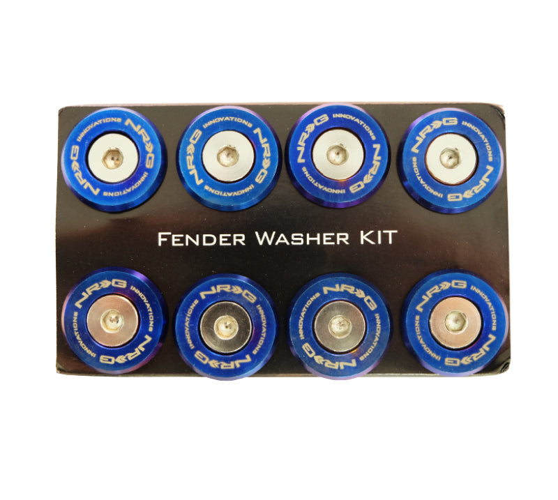 Load image into Gallery viewer, NRG M-Style Fender Washer Kit (TI Series) M6 Bolts For Metal (TI Burn Wshr/Silver Screw) - Set of 10
