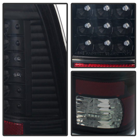 xTune Ford F250/350/450/550 Super Duty 99-07 LED Tail Lights Black Smoke ALT-JH-FF15097-LED-BKSM