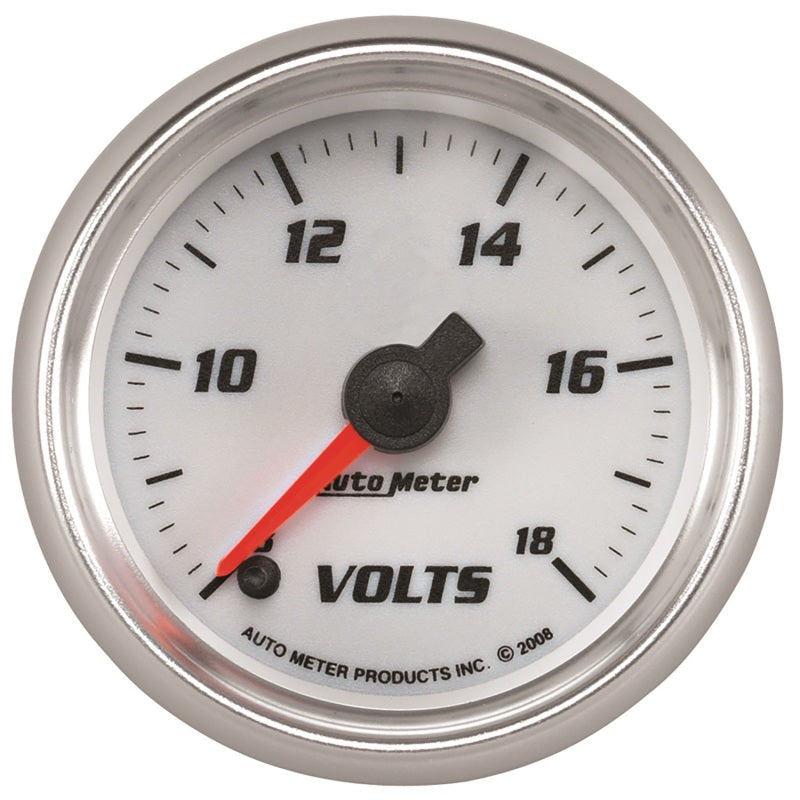 Load image into Gallery viewer, Autometer Pro-Cycle Gauge Voltmeter 2 1/16in 18V Digital Stepper Motor White
