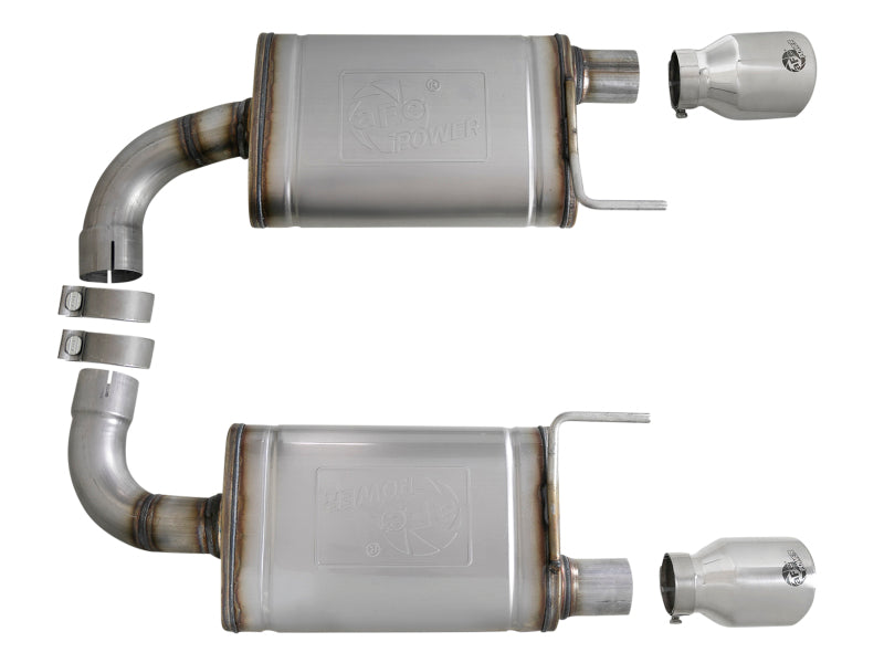 Load image into Gallery viewer, aFe MACH Force-Xp SS Axle Back Exhaust w/Polished Tips 15-17 Ford Mustang GT V8-5.0L
