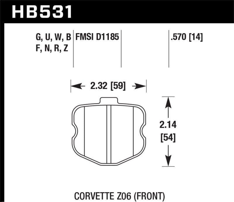 Load image into Gallery viewer, Hawk 06-10 Chevy Corvette (OEM Pad Design) Front HP+ Sreet Brake Pads
