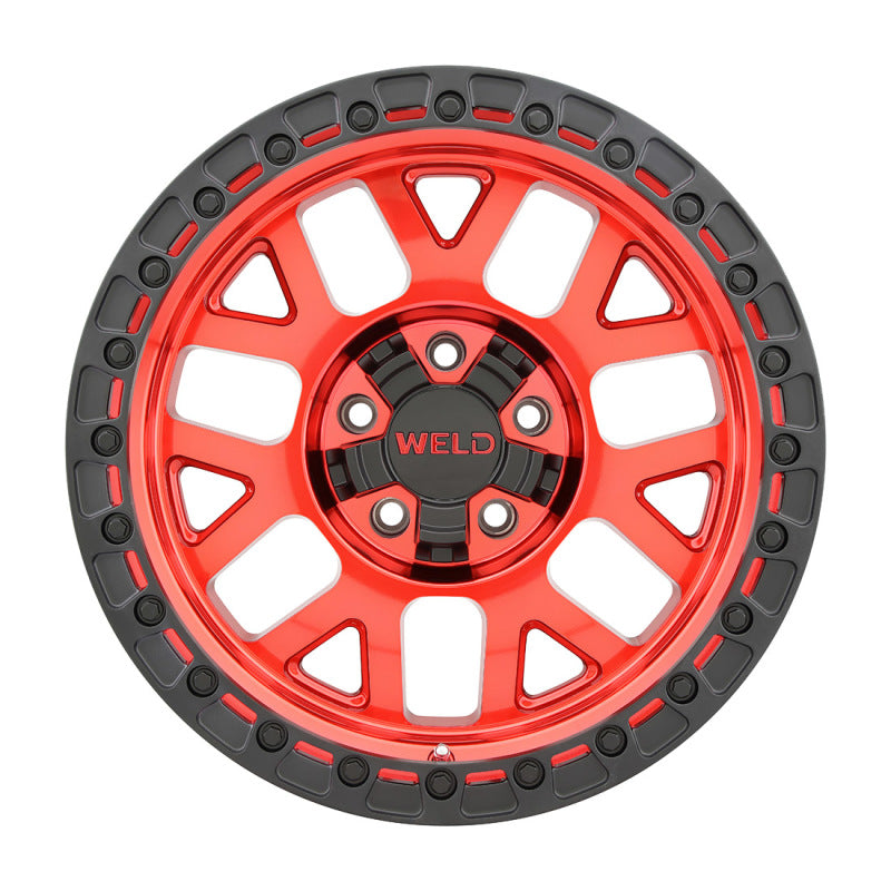 Load image into Gallery viewer, Weld Off-Road W133 17X9 Cinch 6X135 6X139.7 ET-12 BS4.50 Candy Red / Satin Black Ring 106.1

