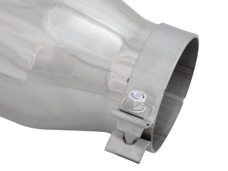 Load image into Gallery viewer, aFe MACH Force-XP 304 SS Right Side Single Wall Polished Exhaust Tip 4in Inlet x 6in Outlet x 12in L
