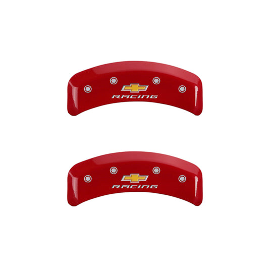 MGP 4 Caliper Covers Engraved F & R Chevy Racing Red Finish Silver Char 1988 Chevrolet Corvette