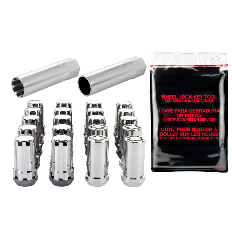 Load image into Gallery viewer, McGard SplineDrive Tuner 5 Lug Install Kit w/Locks &amp; Tool (Cone) M14X1.5 / 22mm Hex - Chrome
