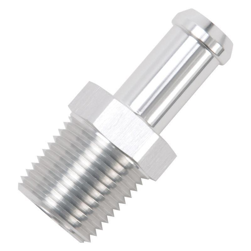 Load image into Gallery viewer, Edelbrock Hose End Straight 1/2In NPT to 1/2In Barb Clear Anodize
