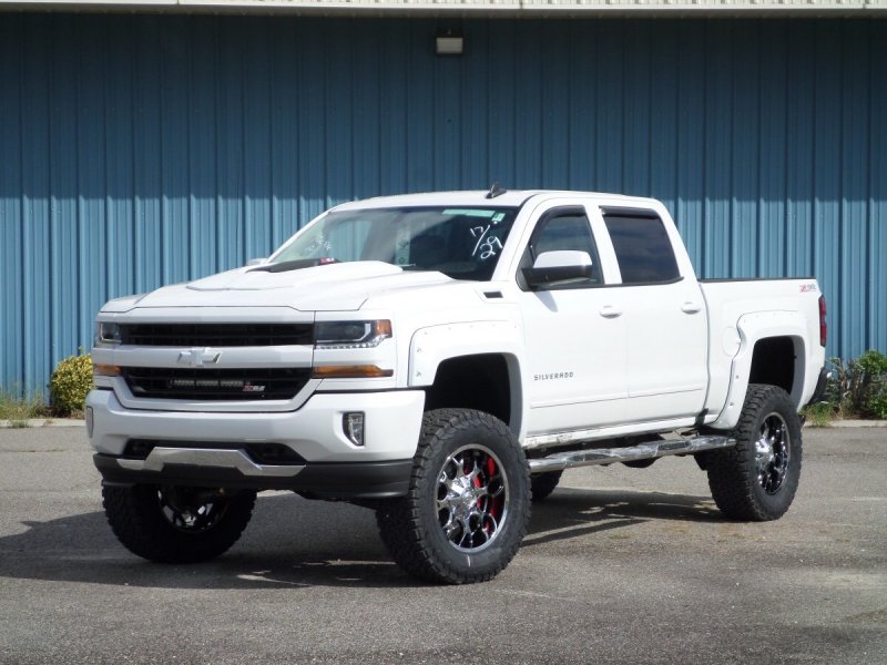 Load image into Gallery viewer, EGR 14+ Chev Silverado 5ft Bed Bolt-On Look Color Match Fender Flares - Set - Summit White
