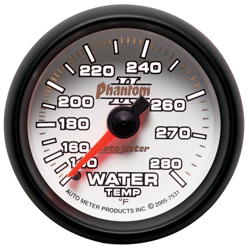 Load image into Gallery viewer, Autometer Phantom II 52.4mm Mechanical 140-280 Deg F Water Temperature Gauge
