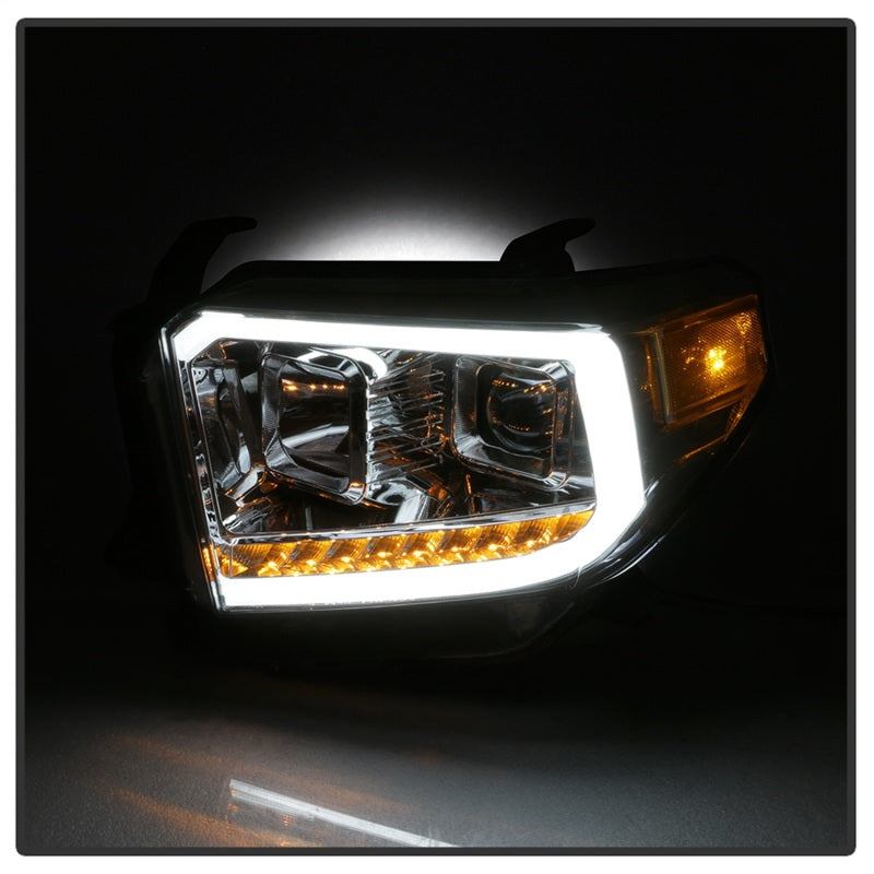 Load image into Gallery viewer, xTune 14-17 Toyota Tundra DRL LED Light Bar Projector Headlights - Chrome (PRO-JH-TTU14-LB-C)
