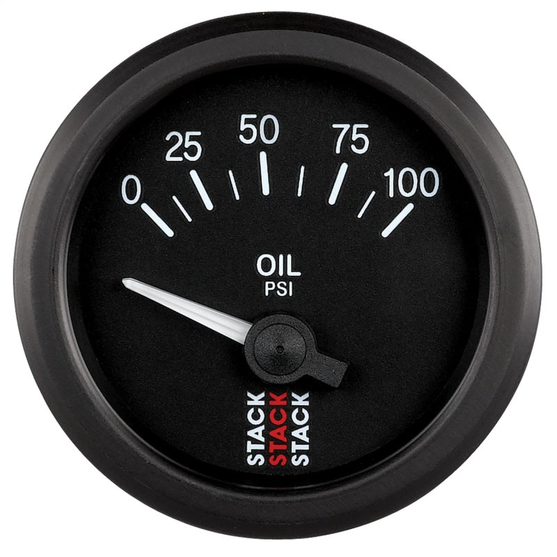 Load image into Gallery viewer, Autometer Stack Instruments 52mm 0-100 PSI 1/8in NPTF Electronic Oil Pressure Gauge - Black
