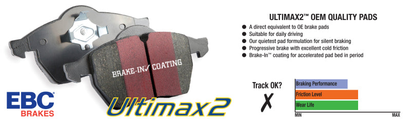 Load image into Gallery viewer, EBC 05-06 Infiniti QX56 5.6 (Bosch) Ultimax2 Front Brake Pads
