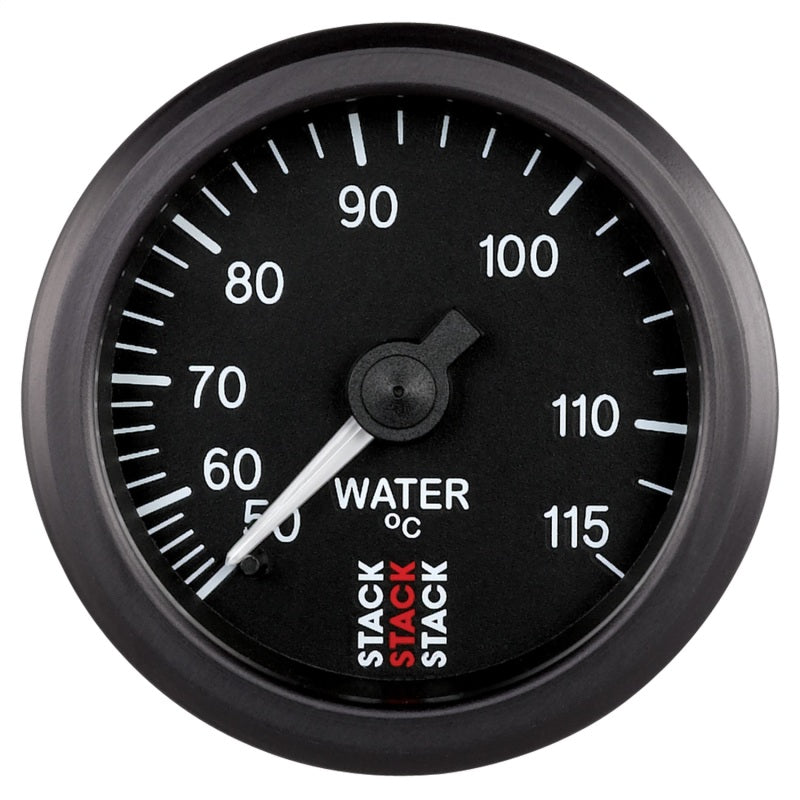 Load image into Gallery viewer, Autometer Stack Instruments 52mm 50-115 Celsius 3/8 BSPT (M) Mechanical Water Temp Gauge - Black
