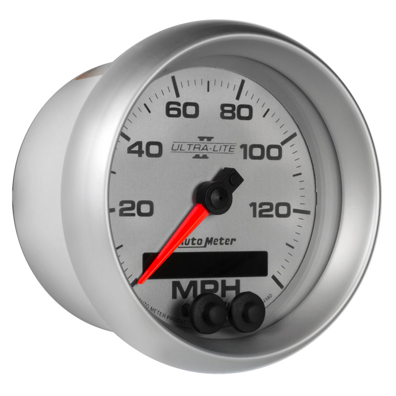 Load image into Gallery viewer, Autometer Ultra-Lite II 3-3/8in 0-140MPH In-Dash Electronic GPS Programmable Speedometer
