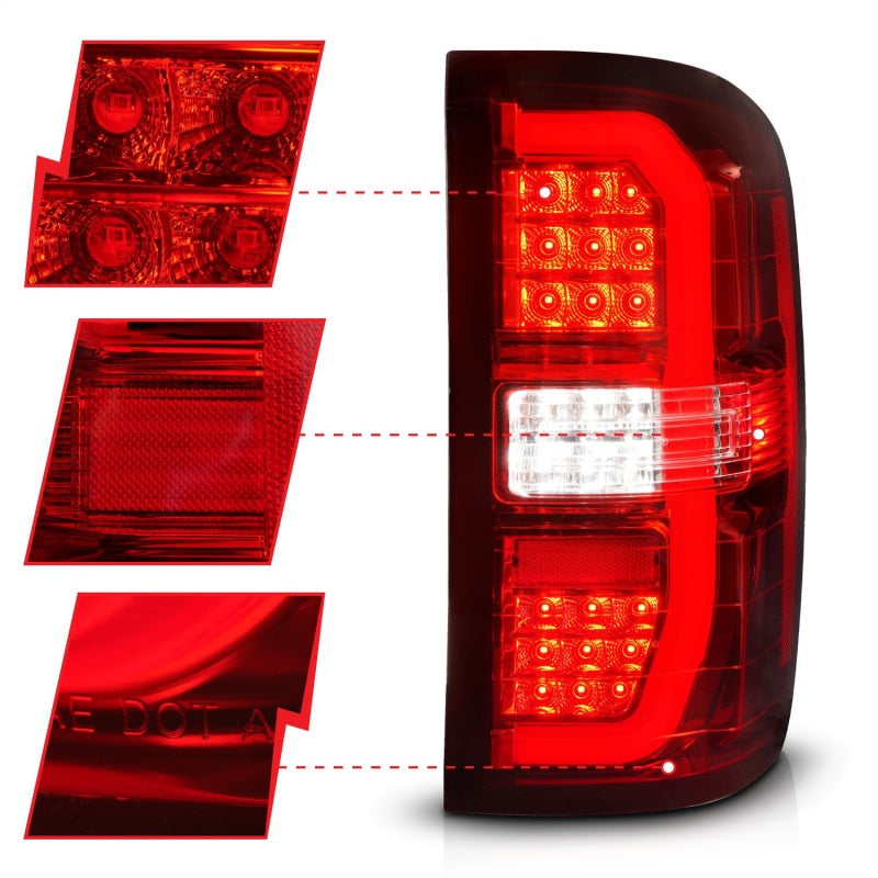 Load image into Gallery viewer, ANZO 14-18 GMC Sierra 1500 LED Taillights Red/Clear
