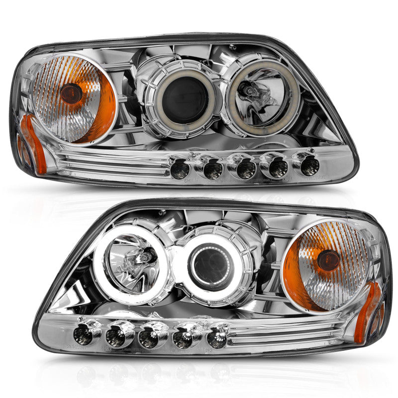Load image into Gallery viewer, ANZO 1997.5-2003 Ford F-150 Projector Headlights w/ Halo Chrome 1pc

