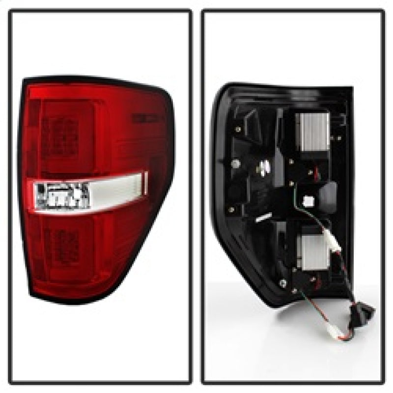 Load image into Gallery viewer, Spyder 09-14 Ford F150 V2 Light Bar LED Tail Lights - Red Clear (ALT-YD-FF15009V2-LBLED-RC)
