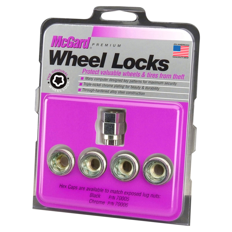 Load image into Gallery viewer, McGard Wheel Lock Nut Set - 4pk. (Under Hub Cap / Cone Seat) 1/2-20 / 3/4 &amp; 13/16 Hex / .775in. L
