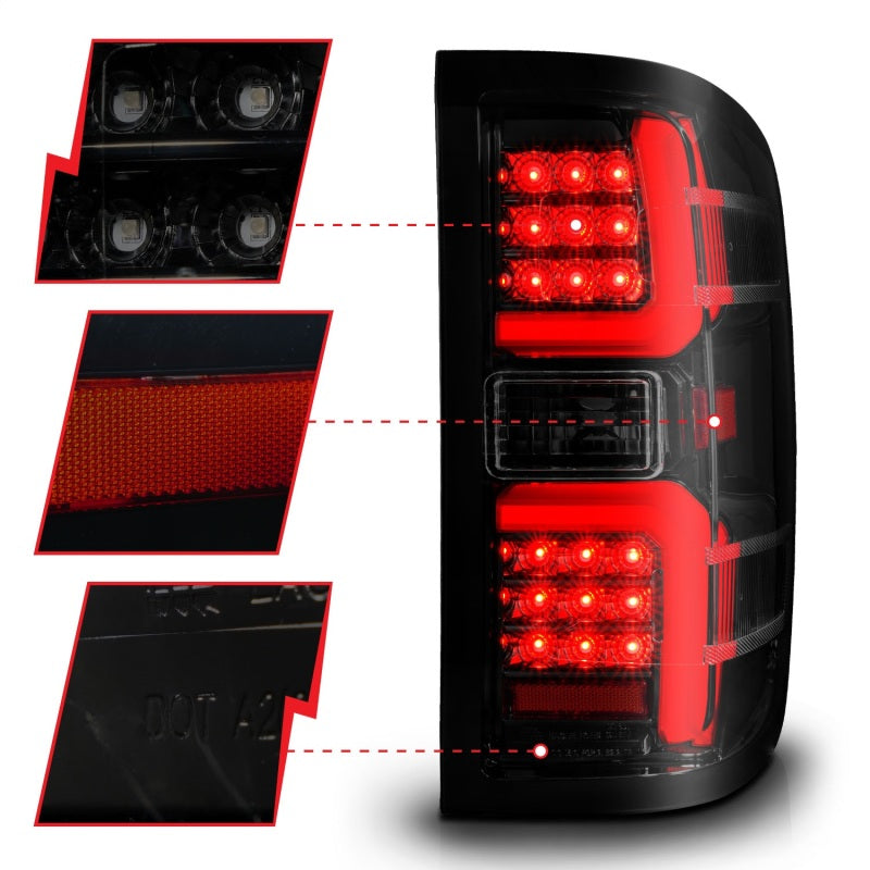 Load image into Gallery viewer, ANZO 15-19 Chevrolet Silverado 2500 HD/3500 HD LED Taillight w/ Sequential Black Housing/Smoke Lens
