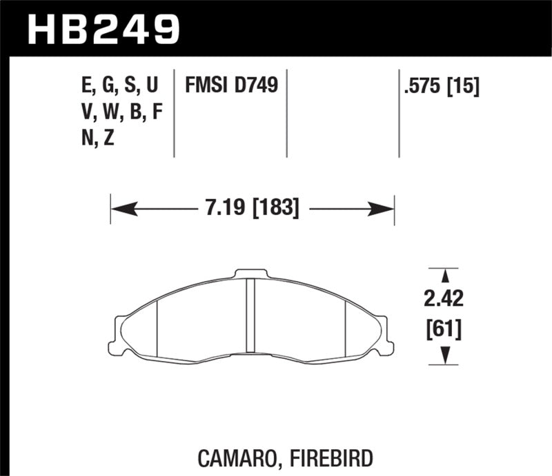 Load image into Gallery viewer, Hawk 1998-2002 Chevrolet Camaro SS 5.7 HPS 5.0 Front Brake Pads
