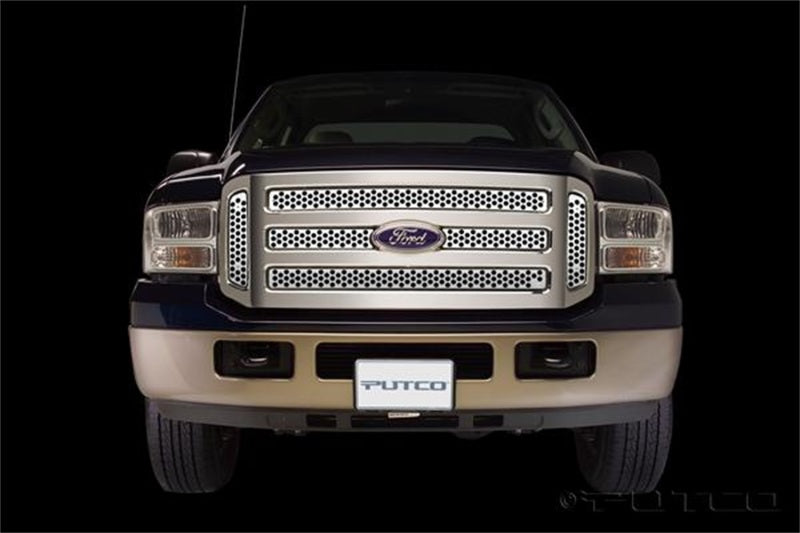 Load image into Gallery viewer, Putco 05-07 Ford SuperDuty - Including Side Vents Punch Stainless Steel Grilles
