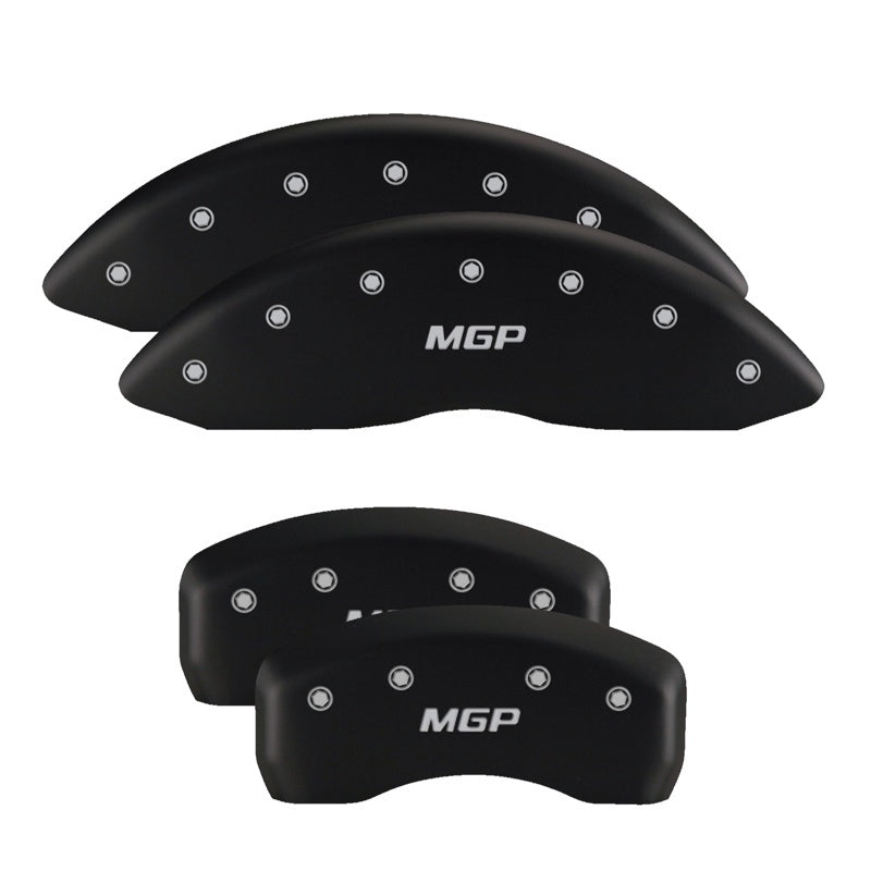 Load image into Gallery viewer, MGP 4 Caliper Covers Engraved Front &amp; Rear Bowtie Red finish silver ch
