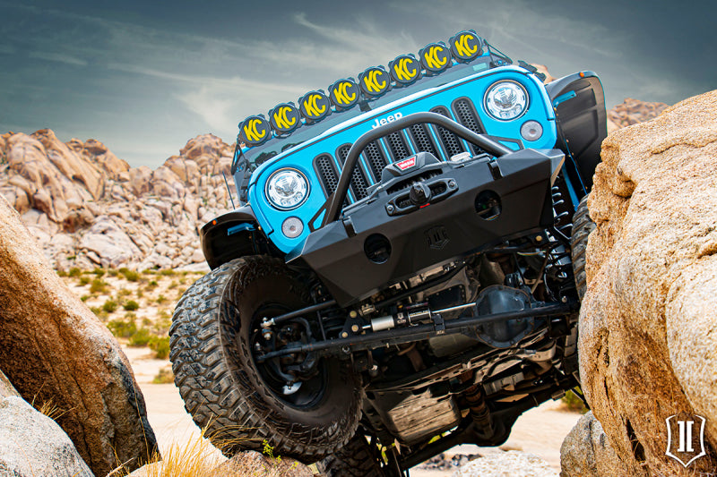 Load image into Gallery viewer, ICON 07-18 Jeep Wrangler JK Pro Series Front Bumper Rec Winch Mount w/Bar/Tabs
