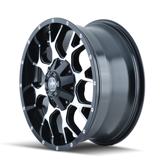 Mayhem 8015 Warrior 17x9 / 8x165.1 BP / 18mm Offset / 130.8mm Hub Black/Machined Face Wheel