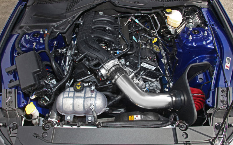 Load image into Gallery viewer, Spectre 15-16 Ford Mustang V6-3.7L F/I Air Intake Kit - Polished w/Red Filter
