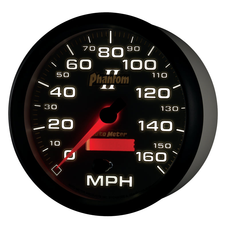 Load image into Gallery viewer, Autometer Phantom II 5in Electrical Programmable Speedometer 150MPH
