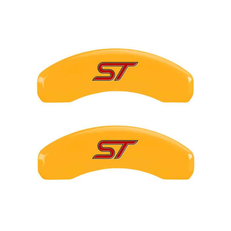 Load image into Gallery viewer, MGP 4 Caliper Covers Engraved Front &amp; Rear Oval logo/Ford Black finish silver ch
