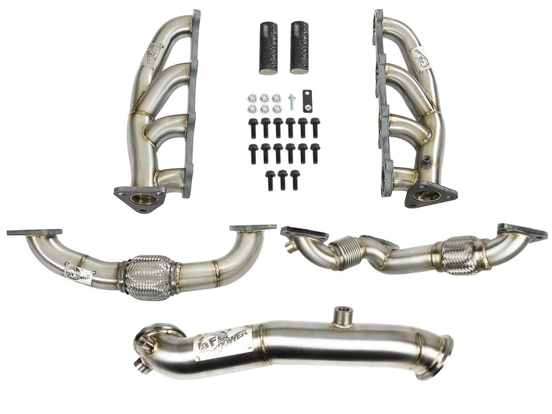 Load image into Gallery viewer, aFe Twisted Steel Headers Up-Pipes &amp; Down-Pipe 11-15 GM Diesel Trucks V8-6.6L (td) LML
