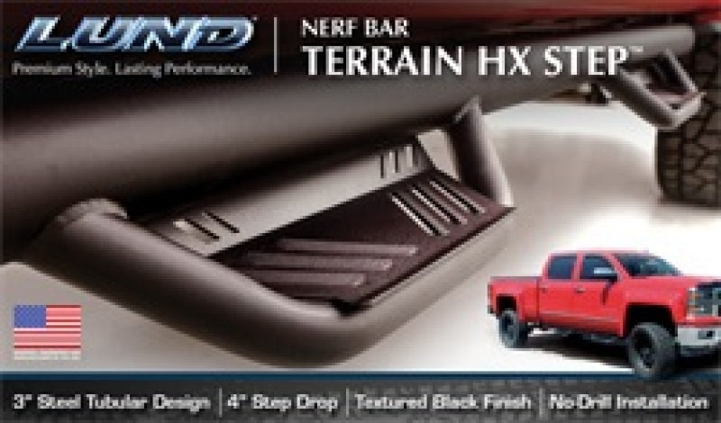 Load image into Gallery viewer, Lund 15-17 Chevy Colorado Ext. Cab Terrain HX Step Nerf Bars - Black
