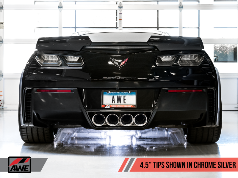 Load image into Gallery viewer, AWE Tuning 14-19 Chevy Corvette C7 Z06/ZR1 (w/AFM) Track Edition Axle-Back Exhaust w/Chrome Tips
