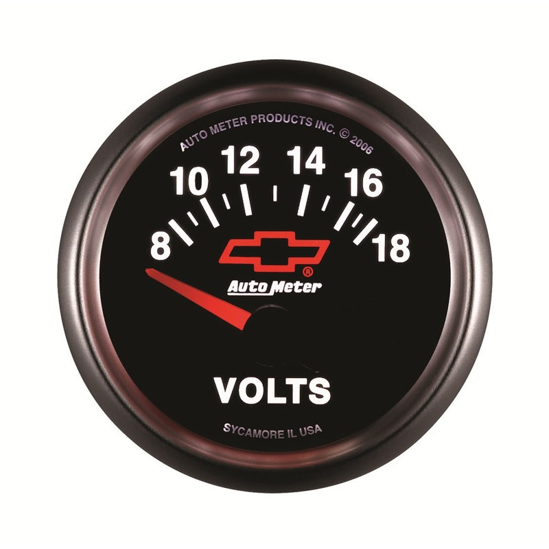 Load image into Gallery viewer, Autometer GM Bowtie Black 2-1/16 Voltmeter 8-18V
