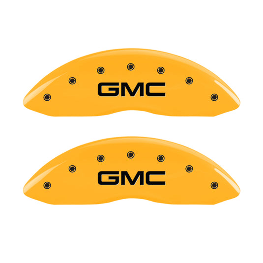 MGP 4 Caliper Covers Engraved Front & Rear GMC Yellow Finish Black Char 2007 GMC Savana 2500