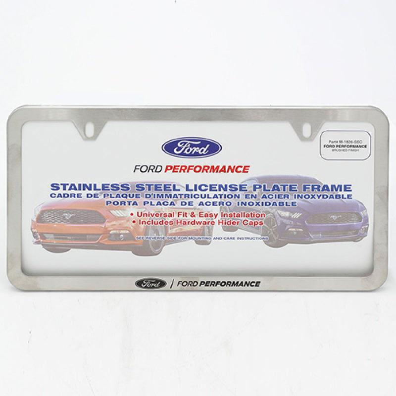 Load image into Gallery viewer, Ford Racing Slim License Plate Frame - Brushed Stainless Steel
