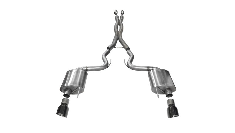 Load image into Gallery viewer, Corsa 2015-2017 Ford Mustang GT 5.0 3in Cat Back Exhaust Black Dual Tips (Sport)
