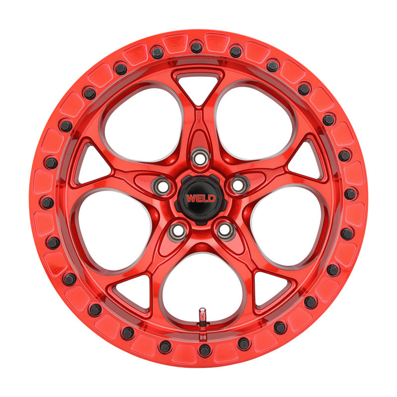 Load image into Gallery viewer, Weld Off-Road W906 17X9 Ledge Beadlock 5X127 ET-12 BS4.50 Candy Red / Red Ring 71.5
