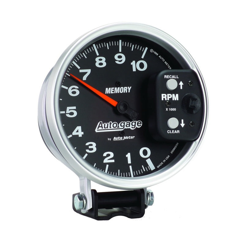 Load image into Gallery viewer, Autometer 5 inch 10,000 RPM w/ Peak Memory Pedestal Tachometer Auto Gage - Black
