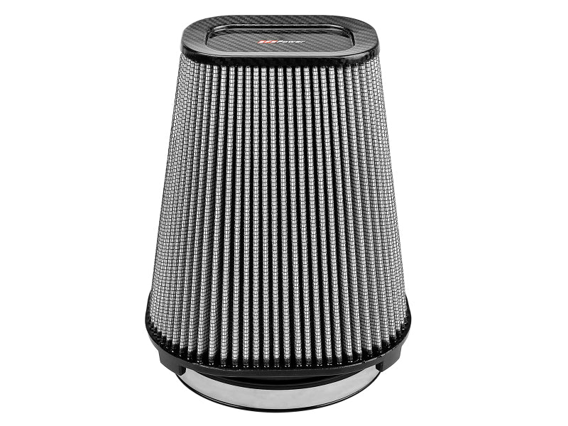 Load image into Gallery viewer, aFe MagnumFLOW Pro Dry S Air Filter (7.5x5.5in) F x (9x7in) B x (5.75x3.75in) T (Carbon) x 10in H
