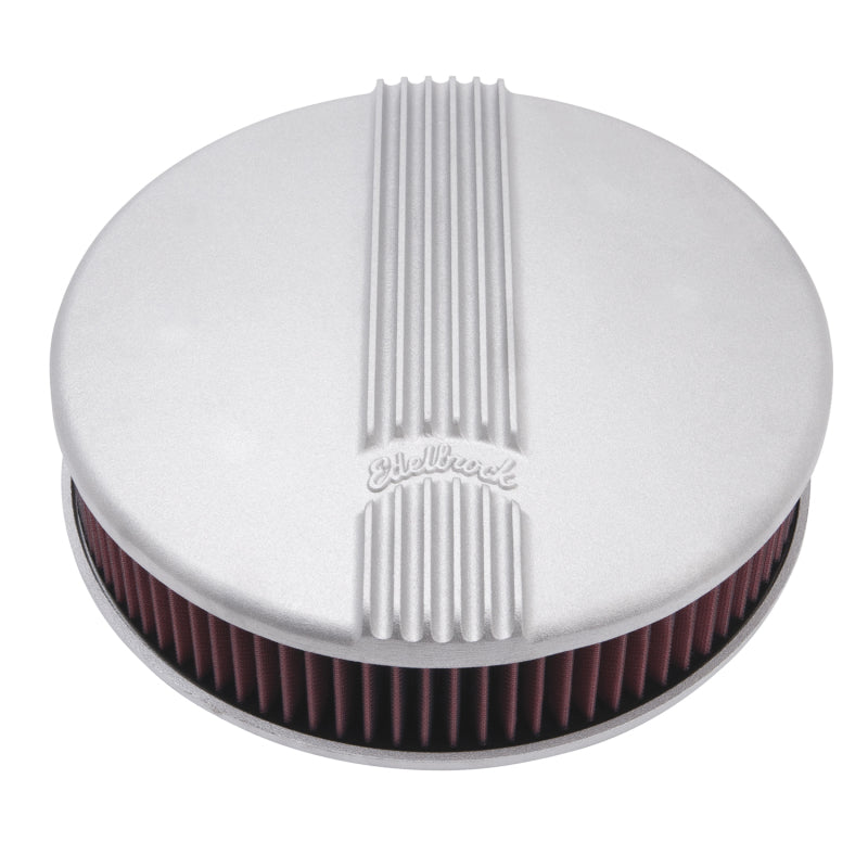 Load image into Gallery viewer, Edelbrock Air Cleaner Classic Series Round Aluminum Top Cloth Element 14In Dia X 3 9In Satin
