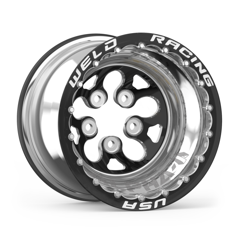 Load image into Gallery viewer, Weld Alpha-1 15x13 / 5x4.75 BP / 5in BS Black Wheel - Black Double Beadlock MT
