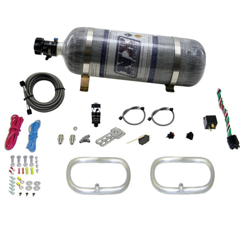 Load image into Gallery viewer, Nitrous Express Dual Ntercooler Ring System (2 - 6 x 6 Rings) w/Composite Bottle
