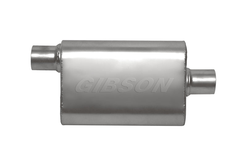 Load image into Gallery viewer, Gibson CFT Superflow Offset/Center Oval Muffler - 4x9x18in/2.5in Inlet/2.5in Outlet - Stainless
